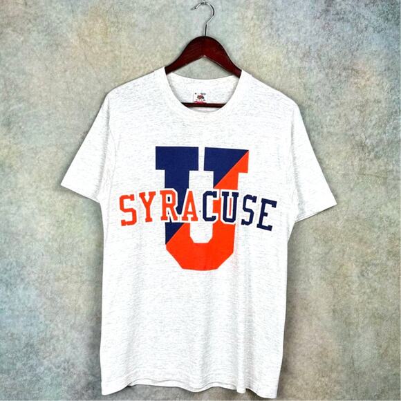 Vintage 90s Syracuse University T Shirt Mens Sz M Gray 90s College USA Made - Picture 1 of 7